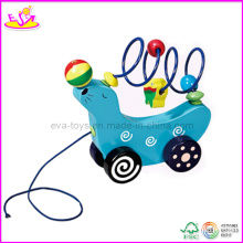 2014 en bois Ludique Pull &amp; Push Toy pour les enfants, jouet éducatif Pull pour les enfants, jouet en bois tirer le long de bébé jouet pour bébé W05b037